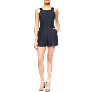 French Connection Paradise Satin Black Romper, Size 8